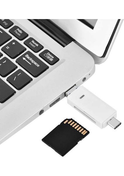Sd Kart Okuyucu 3'ü 1 Arada USB 3.1 Tip C + Tf/micro Sd/sd İçin Mikro Bağlantı Noktası Otg Bellek Windows Xp/vısta/7/8/10 ile Uyumlu (Yurt Dışından)