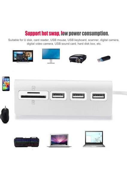 Windows 98SE/ME/2000/XP İçin USB 2.0 Hub Çok Bağlantı Noktalı Yüksek Hızlı Splitter Sd/Tf Kart Okuyucu (Yurt Dışından)