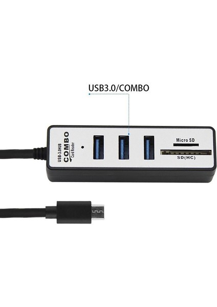 Te USB - C Hub Tip C - USB 3.0 Adaptör Sd/micro Sd/Tf Kart Okuyucu (Yurt Dışından)