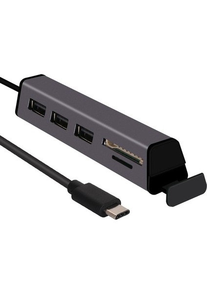 Te USB 2.0 Hub Alüminyum Çoklu Bir Arada Kart Okuyucu Hub ile Cep Telefonu Standı (Yurt Dışından)