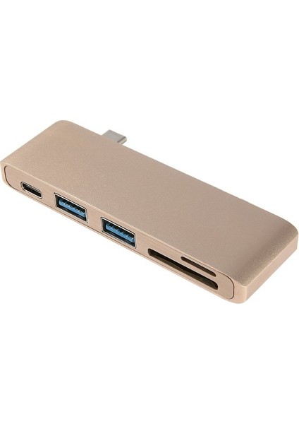 Bs 5'i 1 Arada 5port Alüminyum Çok Işlevli Type - C Kart Okuyucu ve Hub USB Hızlı Şarj (Yurt Dışından)