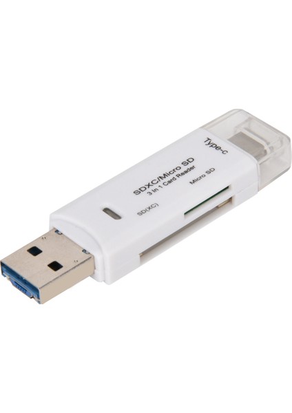 Mikro USB Kart Okuyucu Yeni Çok Işlevli 3'ü 1 Arada Tip - C Yüksek Hızlı İletim (Yurt Dışından)
