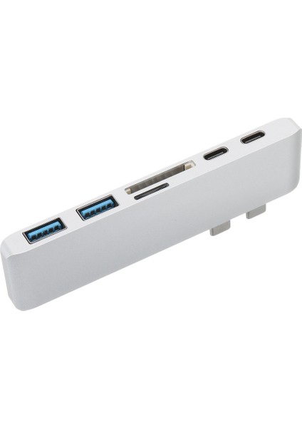 6 In 1 Type - C Hub Adaptörü 2 USB 3.0 Sd Tf Kart Okuyucu Macbook Beyaz İçin Şarj (Yurt Dışından)