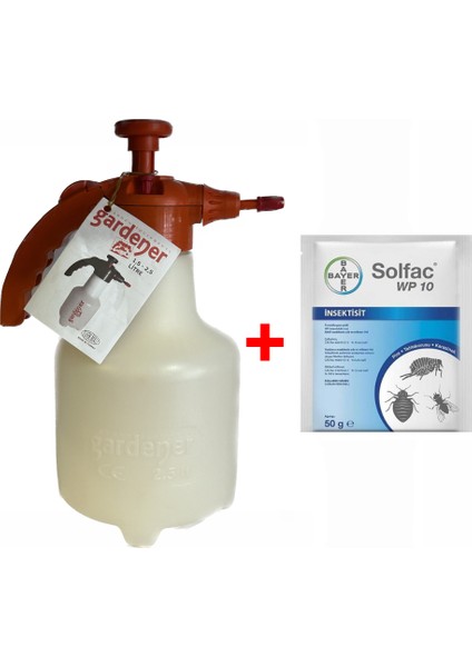 Solfac WP10 50 gr Pire Hamamböceği Karasinek ve 2,5 Litre Gardener Basınçlı Pompa
