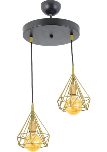 Ikili Gold Prizma Model Sarkıt Avize