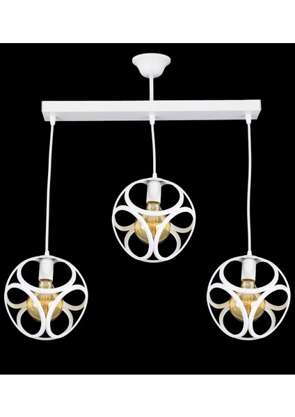Üçlü Modern Çember Küp Model Sarkıt Avize