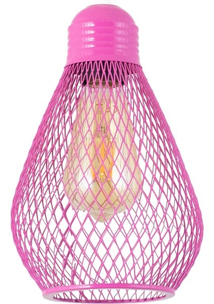 Ampul Model Pembe Ferforje Modern Sarkıt Avize