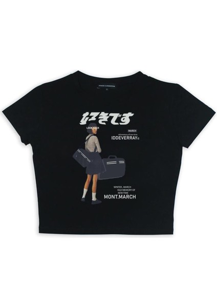 March Iddeverray Baskılı Siyah Crop fiyatları
