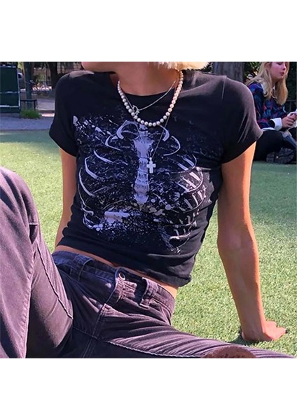 Gothic Skeleton Cage Crop