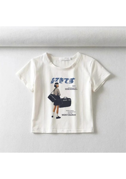 March Iddeverray Baskılı Beyaz Crop fiyatları