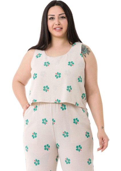 Büyük Beden Kalın Askılı Fermuarlı Beli Lastikli Yeşil Çiçekli Kadın Tulum fiyatları