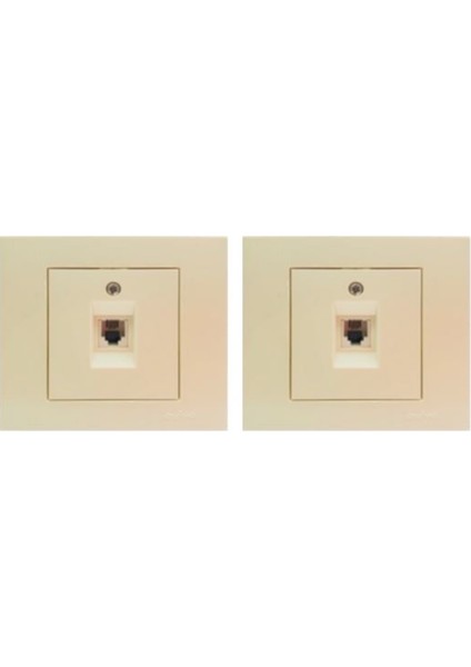 Ovivo Grano Krem Nummeris Telefon Prizi Çerçeve Dahil (2 Adet)