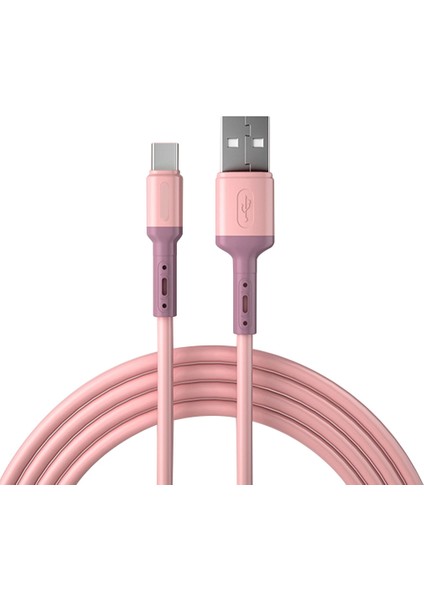 Type-C USB Erkek Senkronizasyonu Otg Şarj Veri Transfer Kablosu - Pembe (Yurt Dışından)