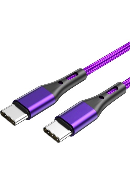 C Tipi Type Pd 60W Kablo Hızlı Şarjı Dizüstü Bilgisayar Için Qc3.0 USB C Veri Kablosu - Mor (Yurt Dışından)