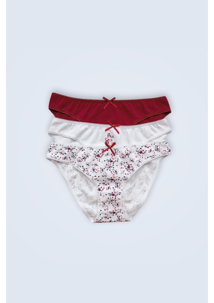 3'lü Ekonomik Paket Cute Flower 2700 Pamuklu Basic Brief Külot