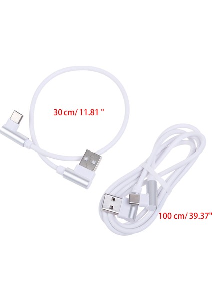 Galaxy Telefon Için C Tipi Hızlı Şarj Kablosu 90 Derece C Tip Kablosu - Beyaz (Yurt Dışından)