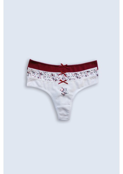 3'lü Ekonomik Paket Sweetness 2702 Pamuklu Basic String Külot