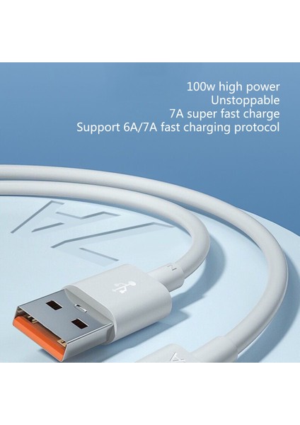 USB Type Kablosu Hızlı Şarj 7A Cep Telefonu Için Yüksek Akım Şarj - Beyaz (Yurt Dışından)