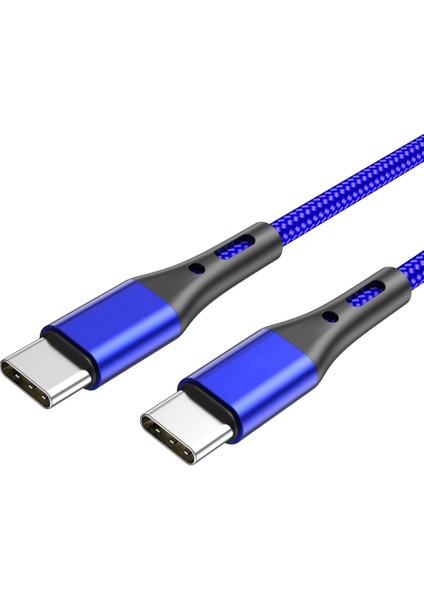C Tipi Type Pd 60W Kablo Hızlı Şarj Emniyeti Dizüstü Bilgisayar Için Veri Kablosu - Mavi (Yurt Dışından)