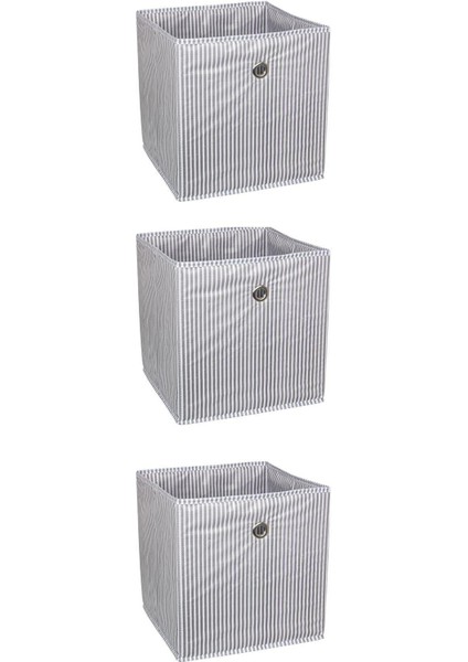 3'lü Raf Organizer Kutu Seti (30X30X30CM) Yeni Sezon Nano Teknoloji Su Geçirmez Kumaş - Gri