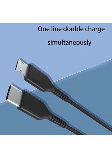 2'si 1 Arada Mikro USB C Kablo Mobilephone Şarj Cihazı Ayrıştırıcı Tel (Yurt Dışından) fırsatları