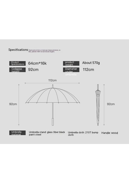 Şemsiye Tam Fiber 16 Kemik Uzun Saplı Şemsiye Masif Ahşap Saplı Tam Otomatik Erkekler (Yurt Dışından) fiyatları
