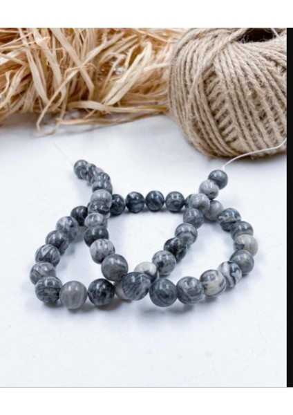 Jasper Küre Kesim 8 mm Doğal Taş Dizi