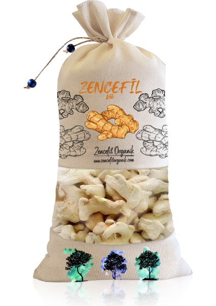 Bez Torba Beyaz Kurutulmuş Zencefil Kök 600 gr