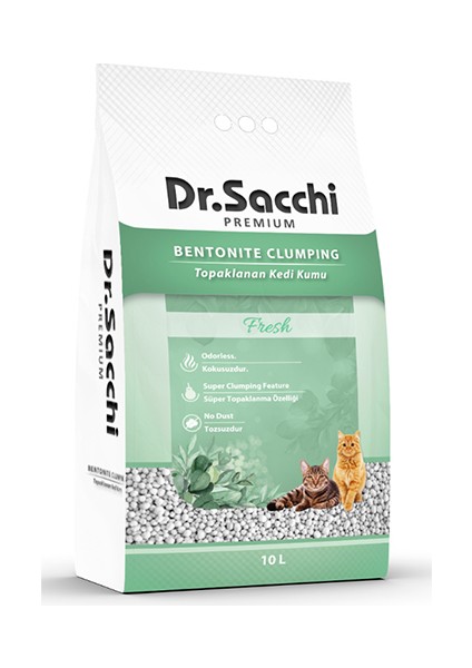 Dr.sacchi Fresh Bentonit Kedi Kumu 2X10 Lt