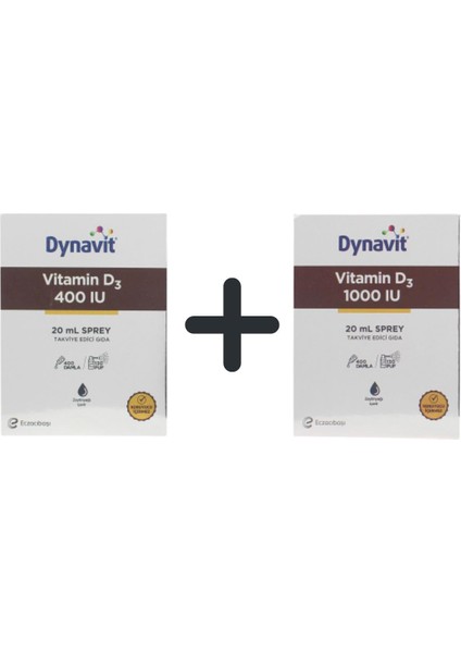 Vitamin D3 400 IU 20 ml + Dynavit Vitamin D3 1000 IU 20 ml