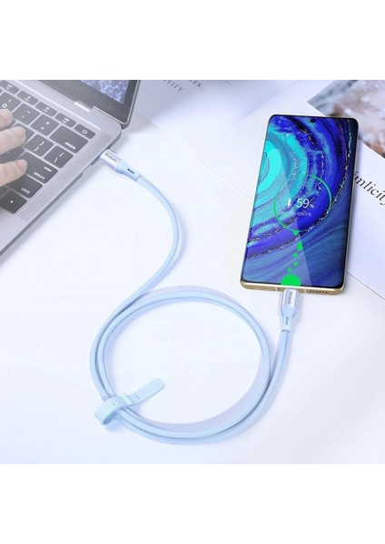 CA-2211 Type-C To Type-C 65W 3A Hızlı Data Şarj Kablo 1.2m -Beyaz