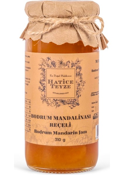 Bodrum Mandalina Reçeli - 310 Gr.