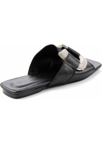 Siyah Leather Kadın Terlik K04292766603