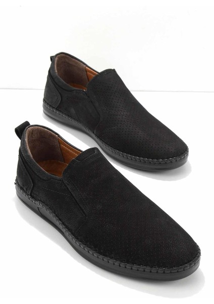 Siyah Nubuk Leather Erkek Casual Ayakkabı E01733701501
