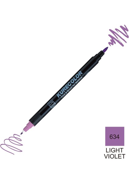 Kurecolor Mangaka Fine&brush Çift Taraflı Kalem CNKC-2200 No 634 Light Violet