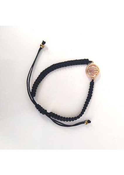 Bileklik El Figürlü Pembe Taşlı Rose Gold Makrome Ayarlanabilir İp Bileklik Bijuteri Takı Bilezik modelleri