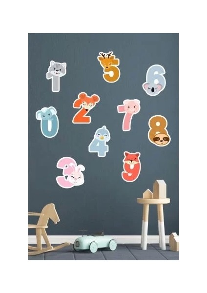 Sayılar Eğitici Duvar Sticker 50X70 cm