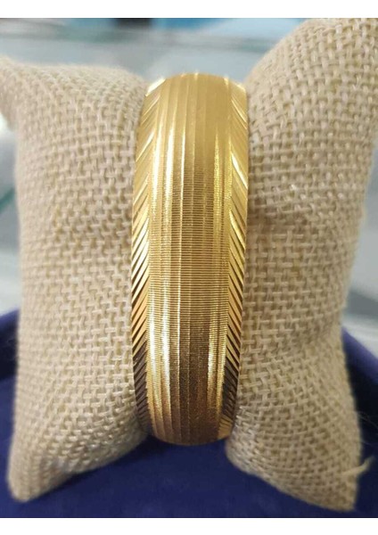 24 Ayar Altın Kaplama 15 mm Şarnel Bilezik