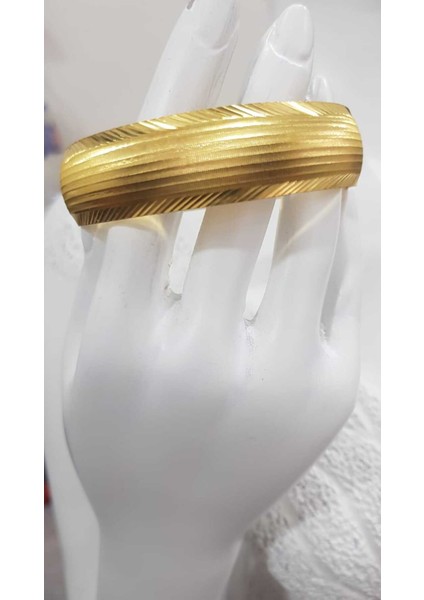 24 Ayar Altın Kaplama 15 mm Şarnel Bilezik fiyatları