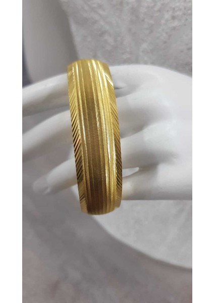 24 Ayar Altın Kaplama 15 mm Şarnel Bilezik modelleri
