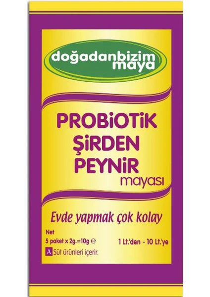 Doğadan Bizim Probiotik Şirden Peynir Mayası 5 Li Paket + Kalsiyum Klorür 100GR