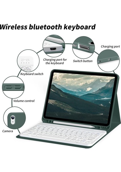 Apple iPad Pro 11INÇ M4 2024 Kılıf Kablosuz Klavyeli Kılıf Mobax A2836 A2837 A3006 fiyatları