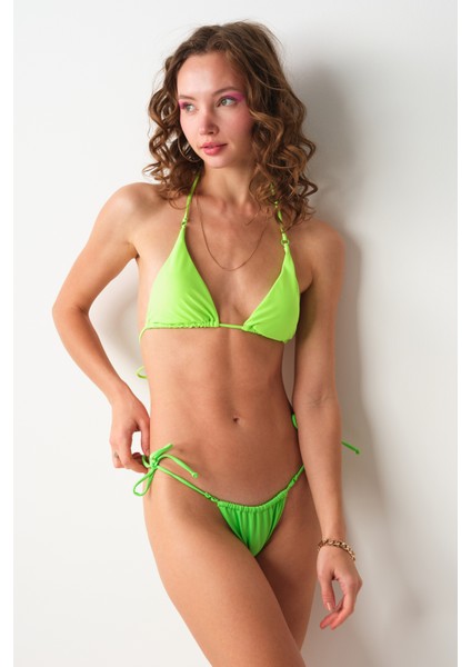 Aqua Üçgen Bikini Tek Üst Neon Yeşil 239105