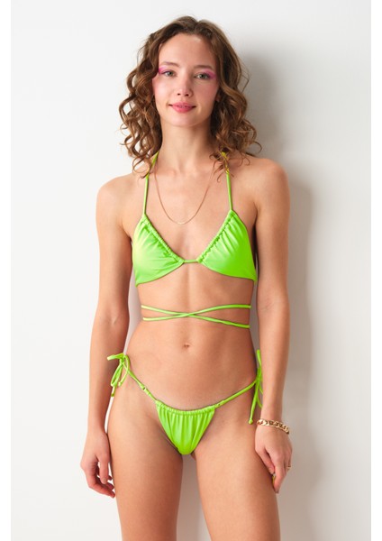 Aqua Üçgen Bikini Tek Üst Neon Yeşil 239105