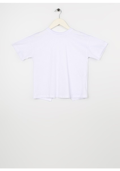 Düz Beyaz Kız Çocuk T-Shirt 3SKG10123AK