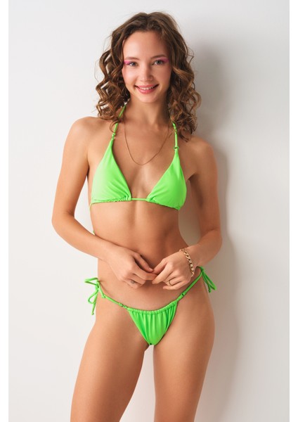 Aqua Üçgen Bikini Tek Üst Neon Yeşil 239105