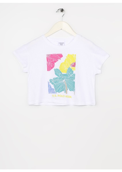 Baskılı Beyaz Kız Çocuk T-Shirt Parca