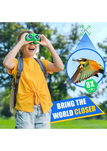 8X21 Çocuklar Için Kompakt Yüksek Çözünürlüklü Şok Geçirmez Dürbün - Yeşil (Yurt Dışından) modelleri
