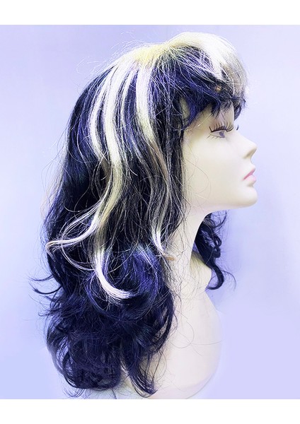 Parti Siyah Altın Renk Dracula Vampir Cadı Peruğu Parti Peruğu