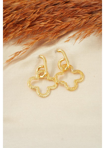 Kadın Özel Tasarım Sallantılı Yonca Model Küpe